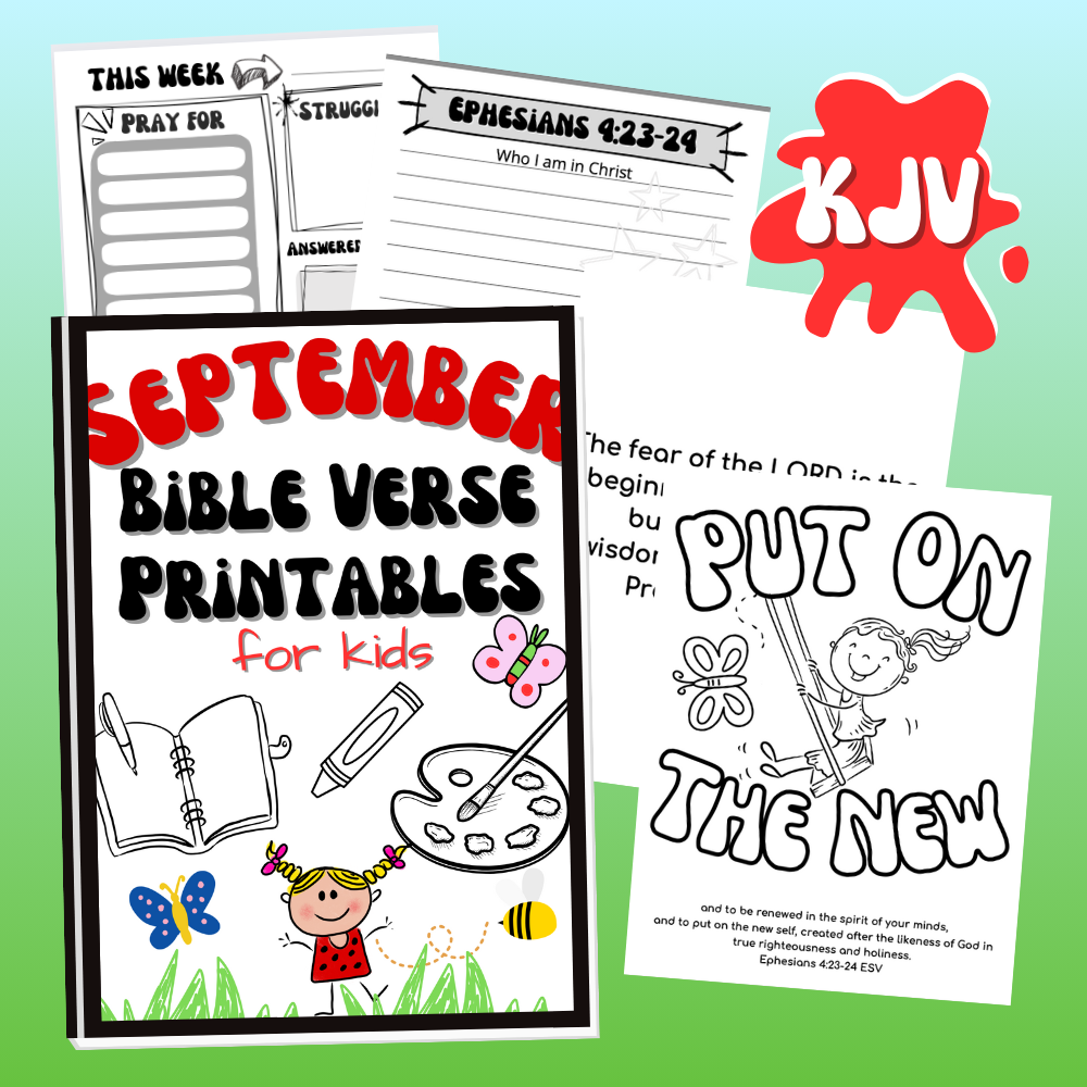 KJV September Bible Verse Printables for Kids