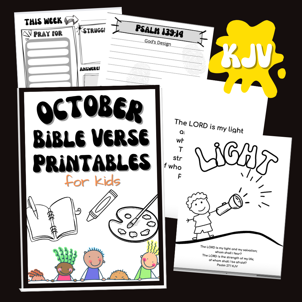 KJV October Bible Verse Printables for Kids