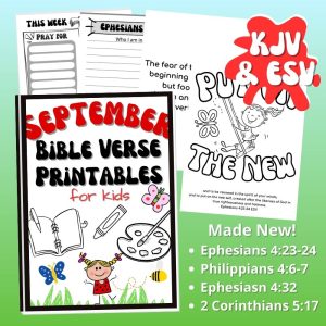 September Bible Verse Printables for Kids- Who I am in Christ