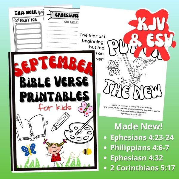 September Bible verse printables for kids Who I am in Christ