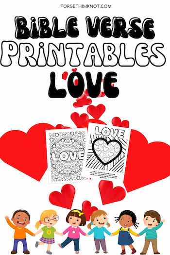 Love Bible verse printables for kids