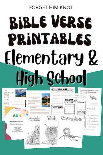 Elementary and High school Bible verse printables