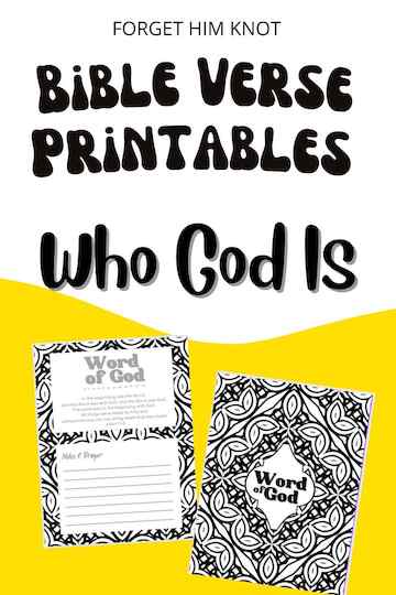 Who God is Bible verse printables for kids