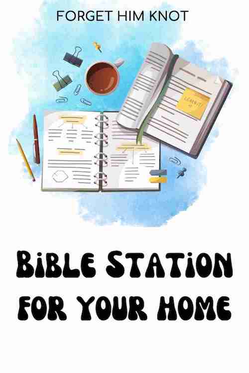 Bible memory verse station in your home for kids