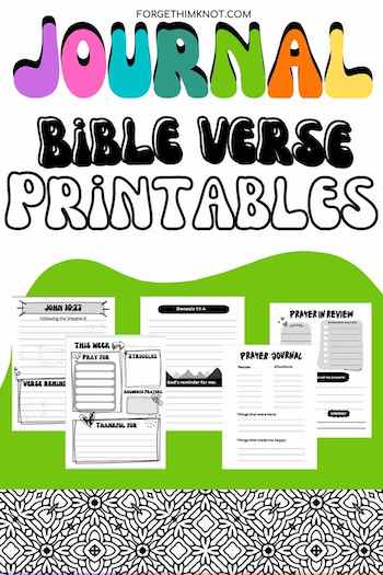 Bible verse journal printables for kids