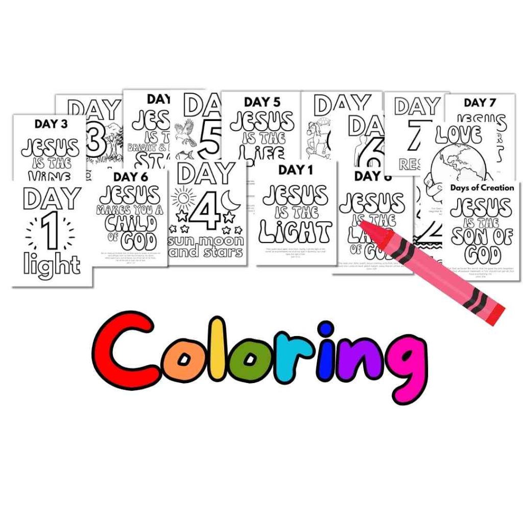 Days of Creation Coloring pages for kids