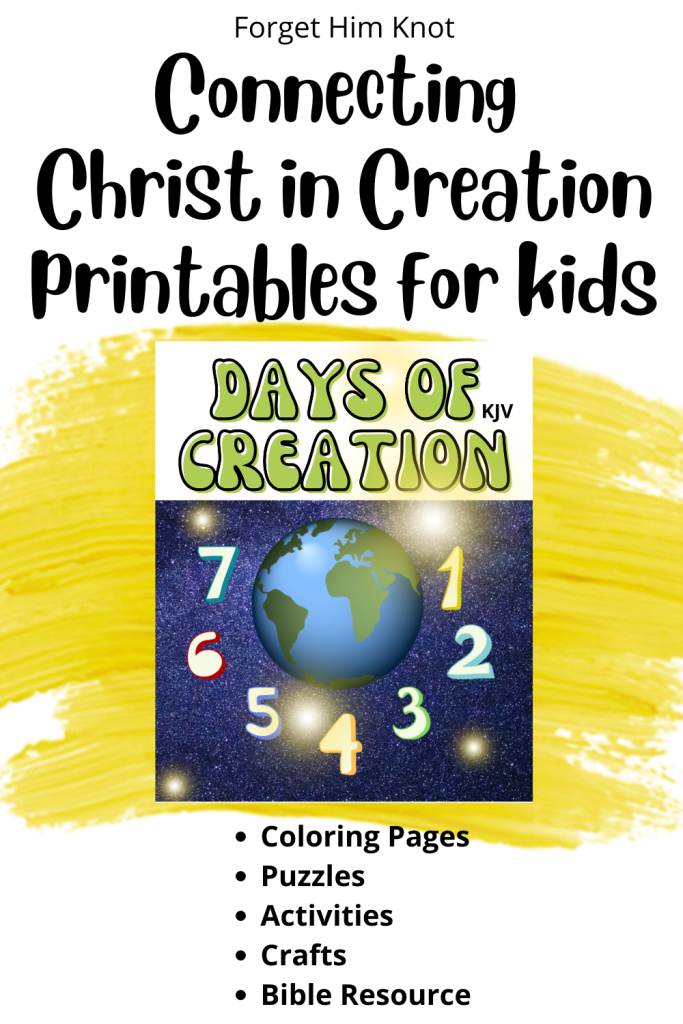 Days of Creation Bible resource and printables for kids